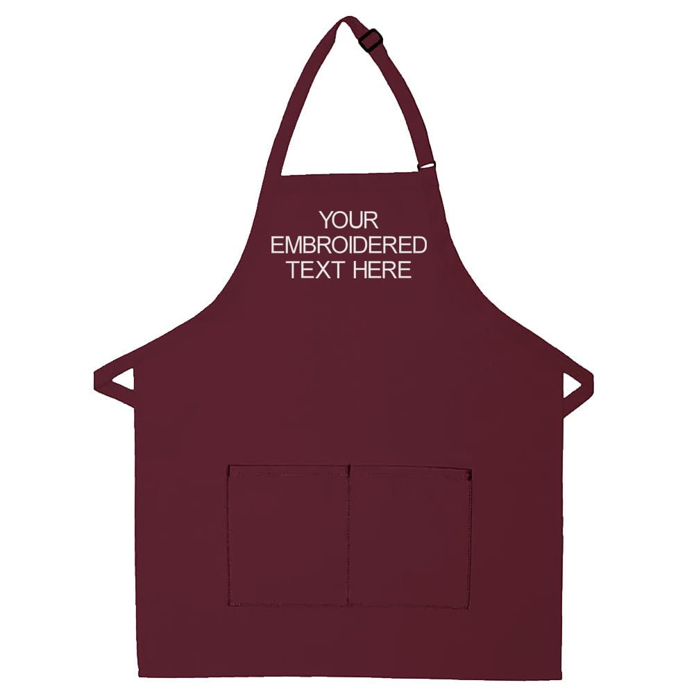 USA crafted embroidered apron manufacturing detail