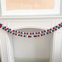 Reusable memorial day garland with looped ends for summer decor