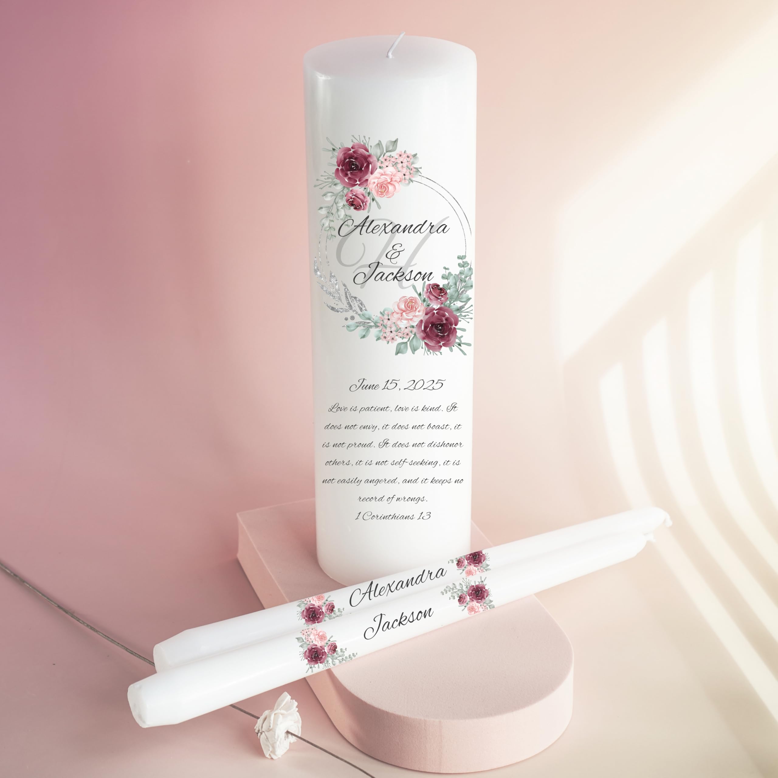 USA designed wedding candles ready for assembly
