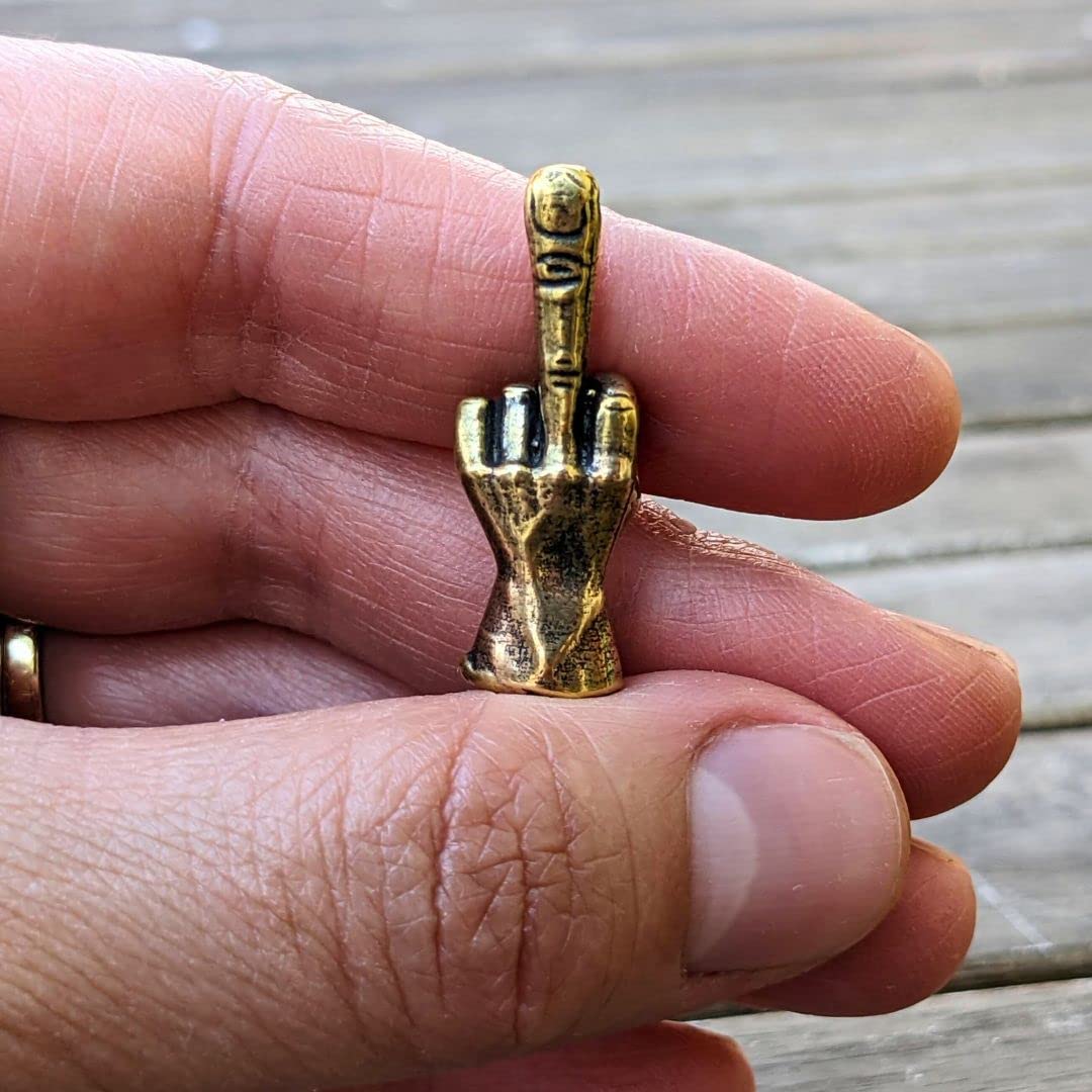 Humorous brass hand sculpture for office