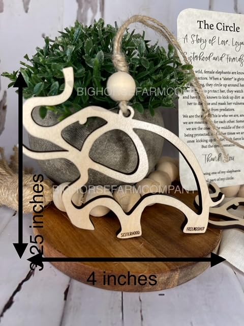 USA made maple wood elephant ornament gift