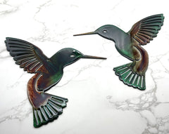 USA crafted mid gauge sheet metal hummingbird decor 6x6
