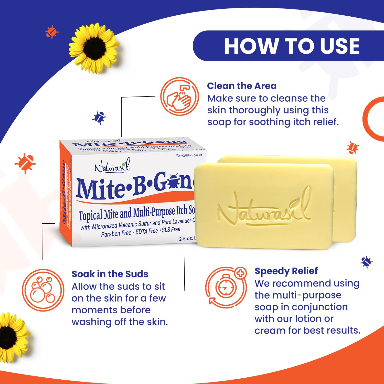 Homeopathic mite treatment soap for human use