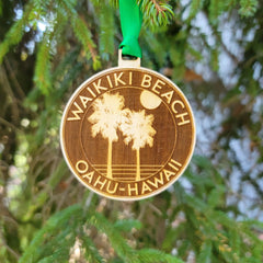 3 inch wood ornament Waikiki Beach Ornament decorative item