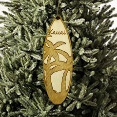USA made Kauai Palm Tree Surfboard ornament