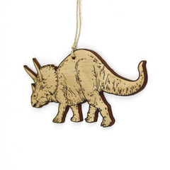 USA-made dinosaur ornament suitable for Christmas tree or gift tag