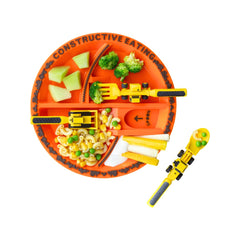 Divided toddler plates from Constructive Eating set for portion control