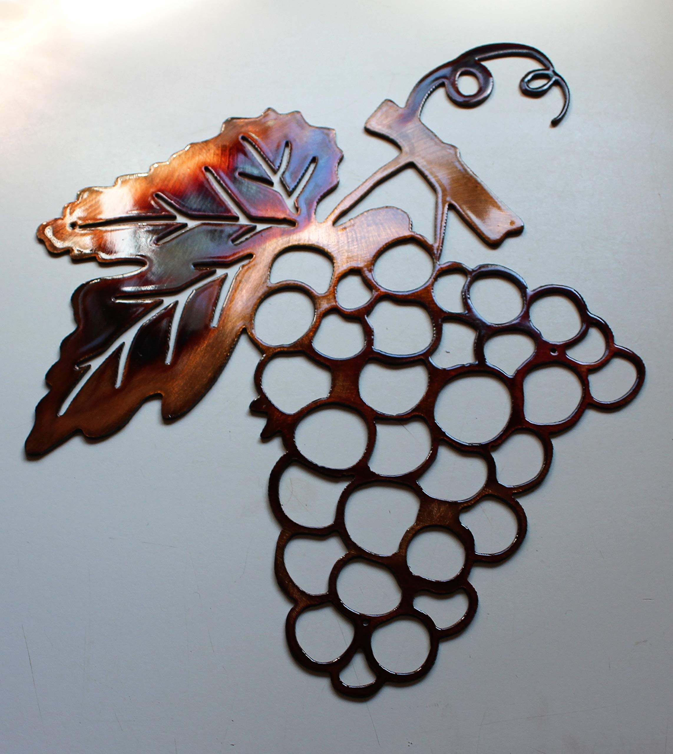 Grape bunch metal wall art with hanging holes
