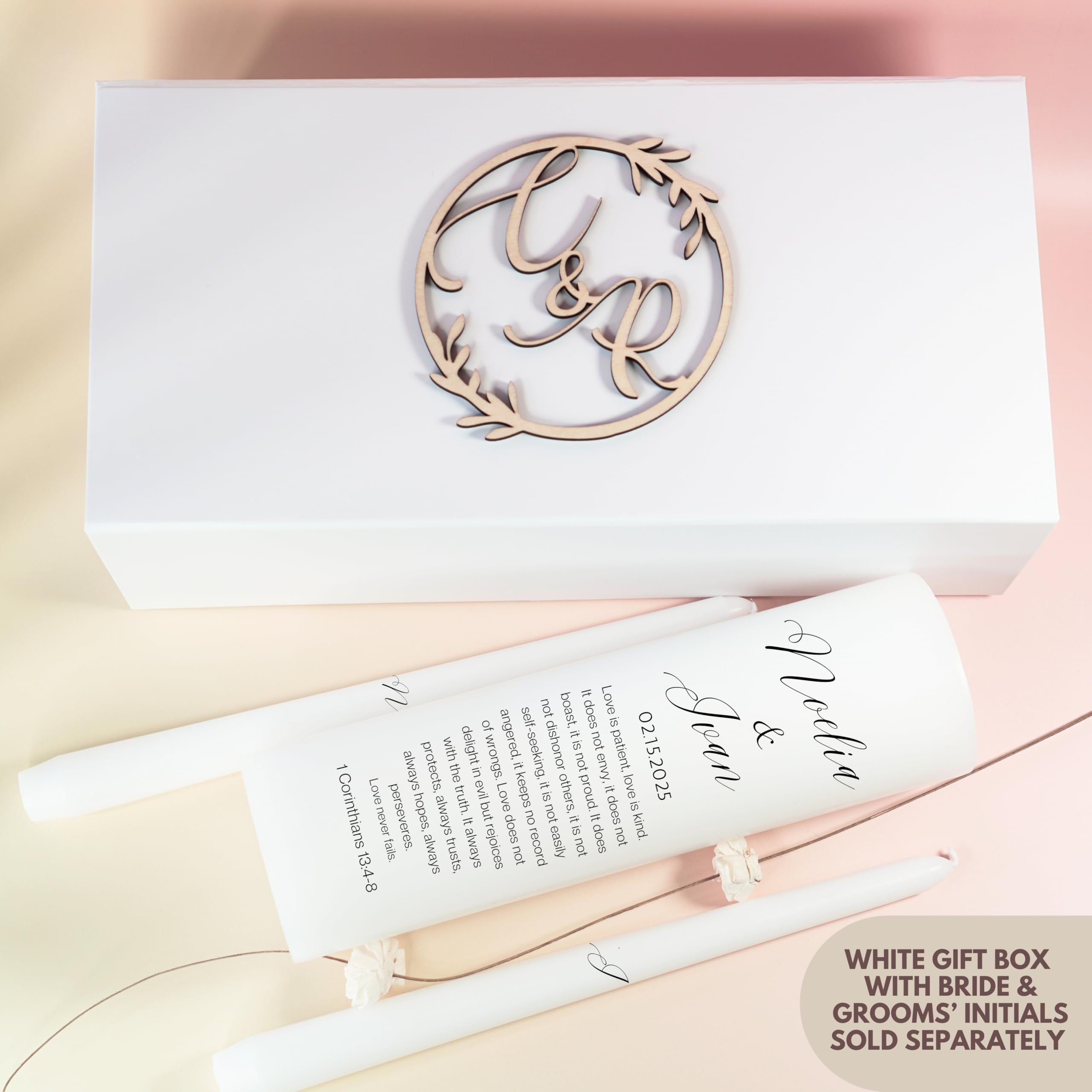 Bible quote on unity candle set