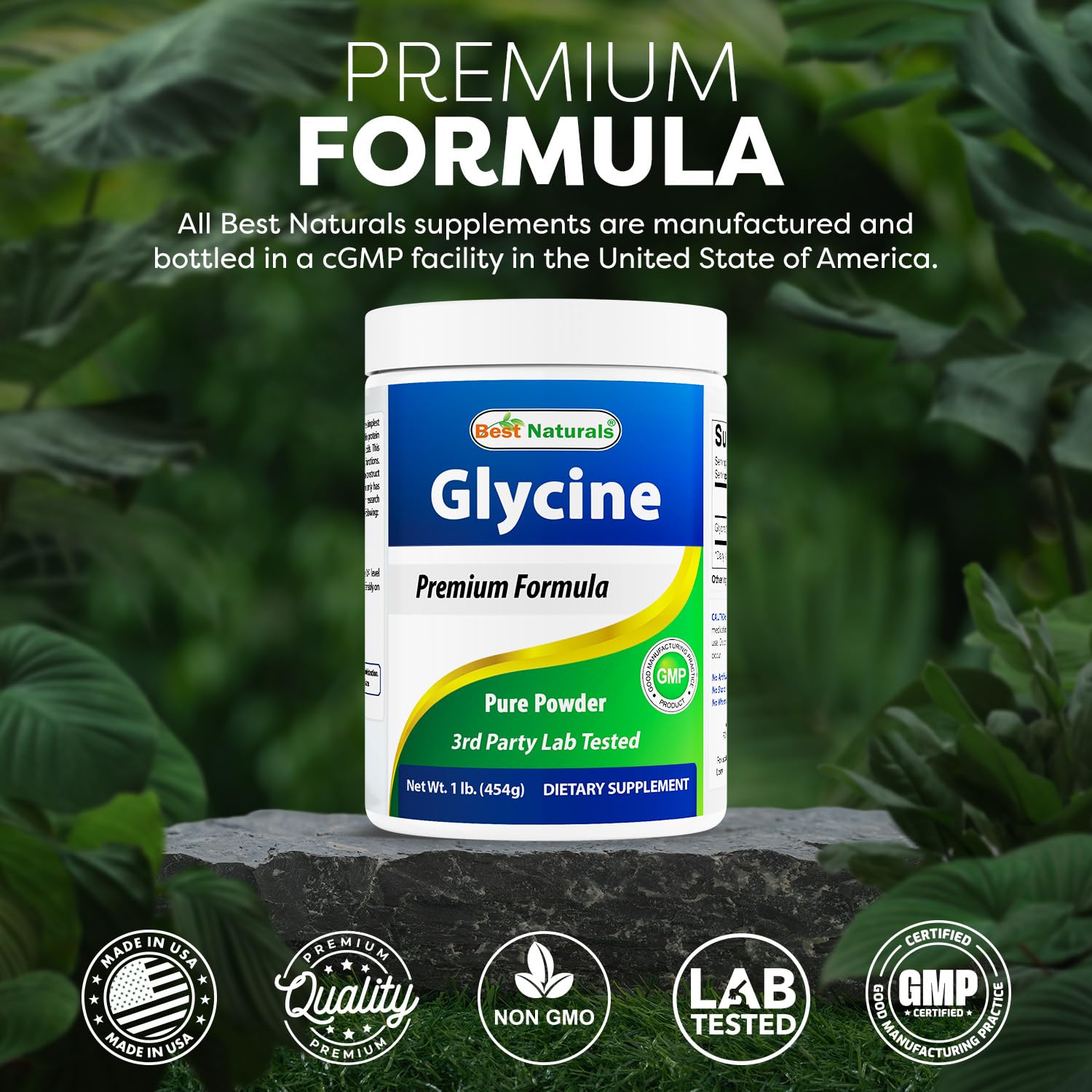 USA packaged GMP FDA facility glycine supplement