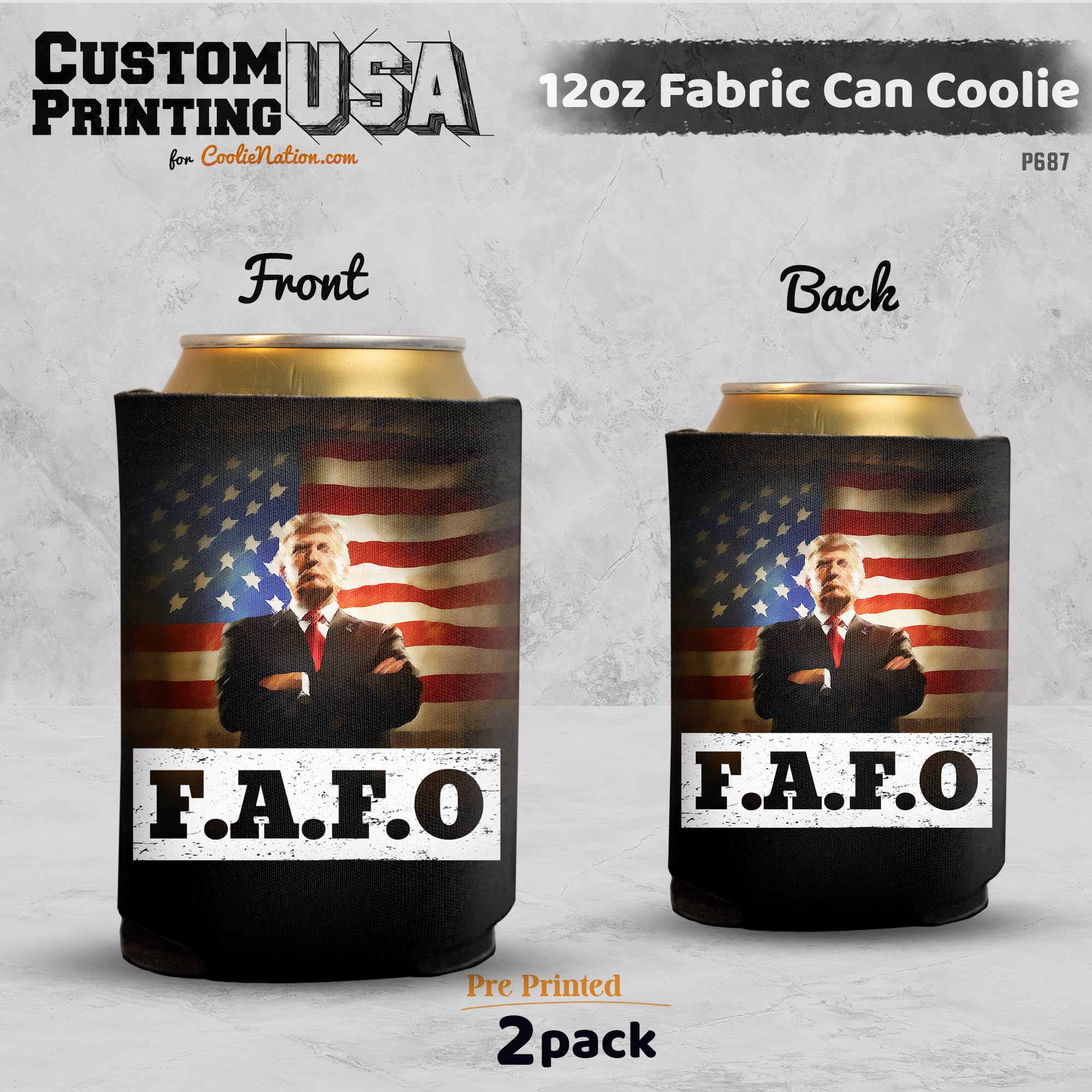 USA printed Trump can sleeves with heat sublimation