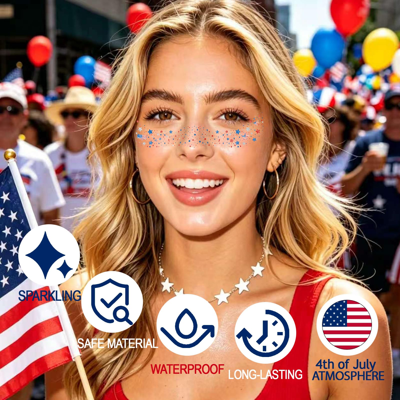 usa-temporary-tattoos patriotic set for independence-day