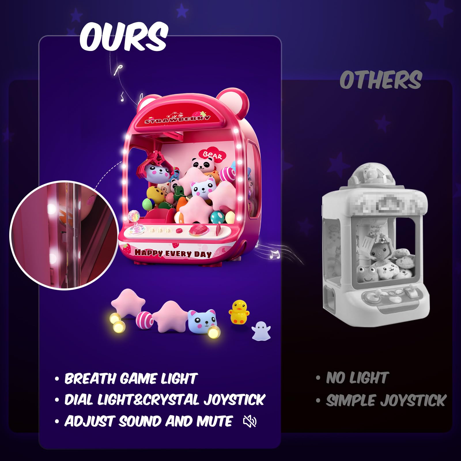 Home arcade claw game for bedrooms classrooms and parties