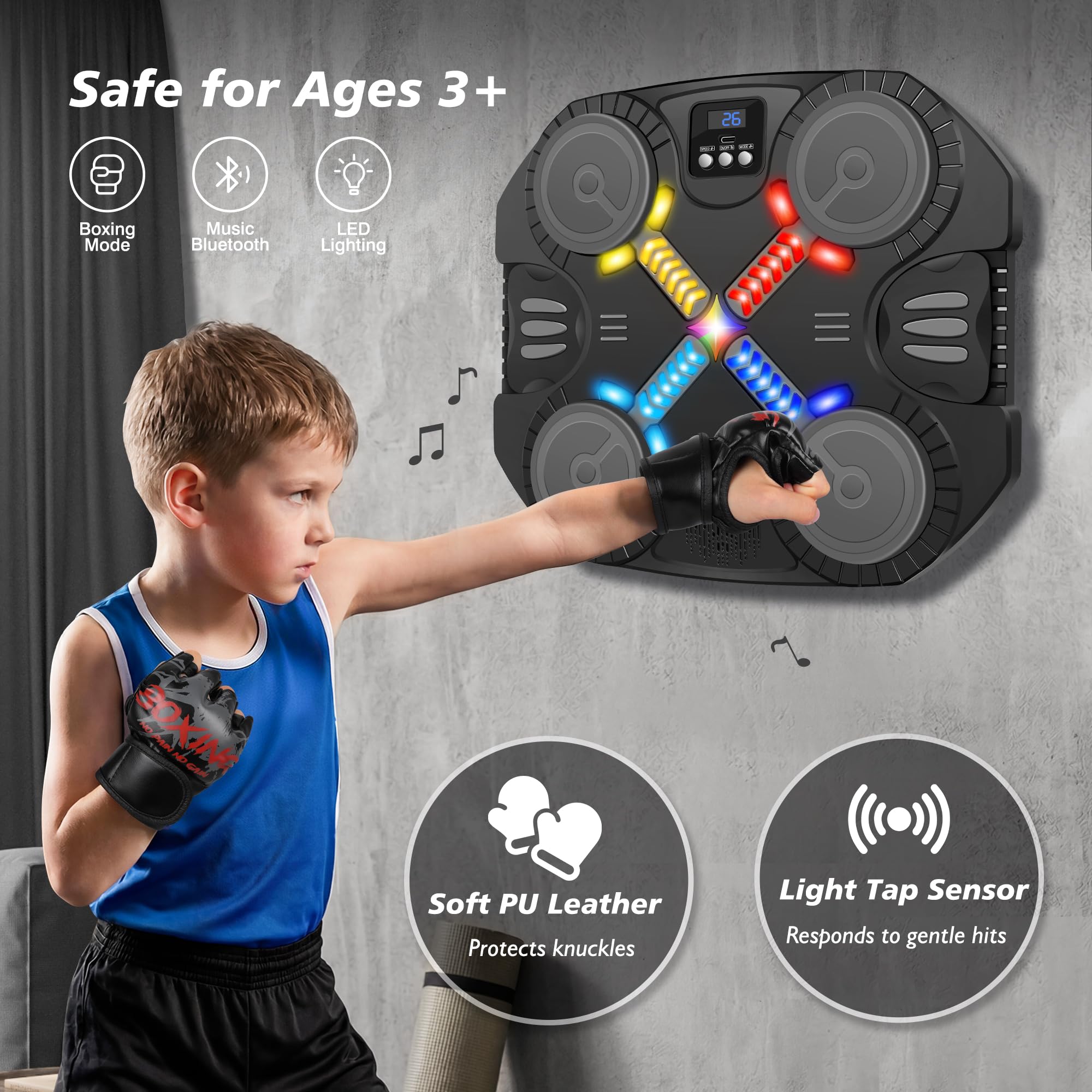 USB charging built into boxing toy for extended play