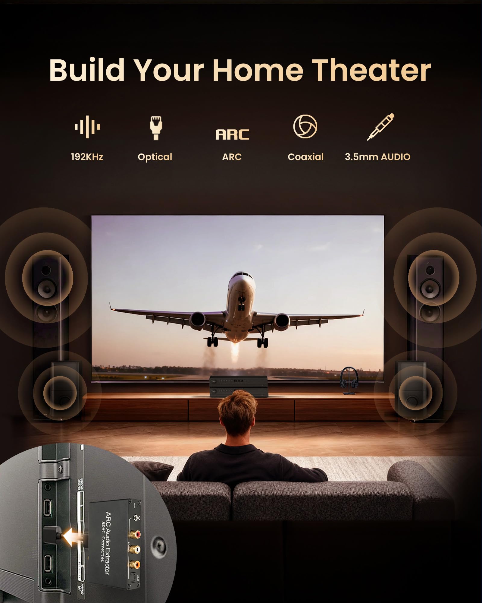 Manual and accessories for HDMI ARC Audio Extractor