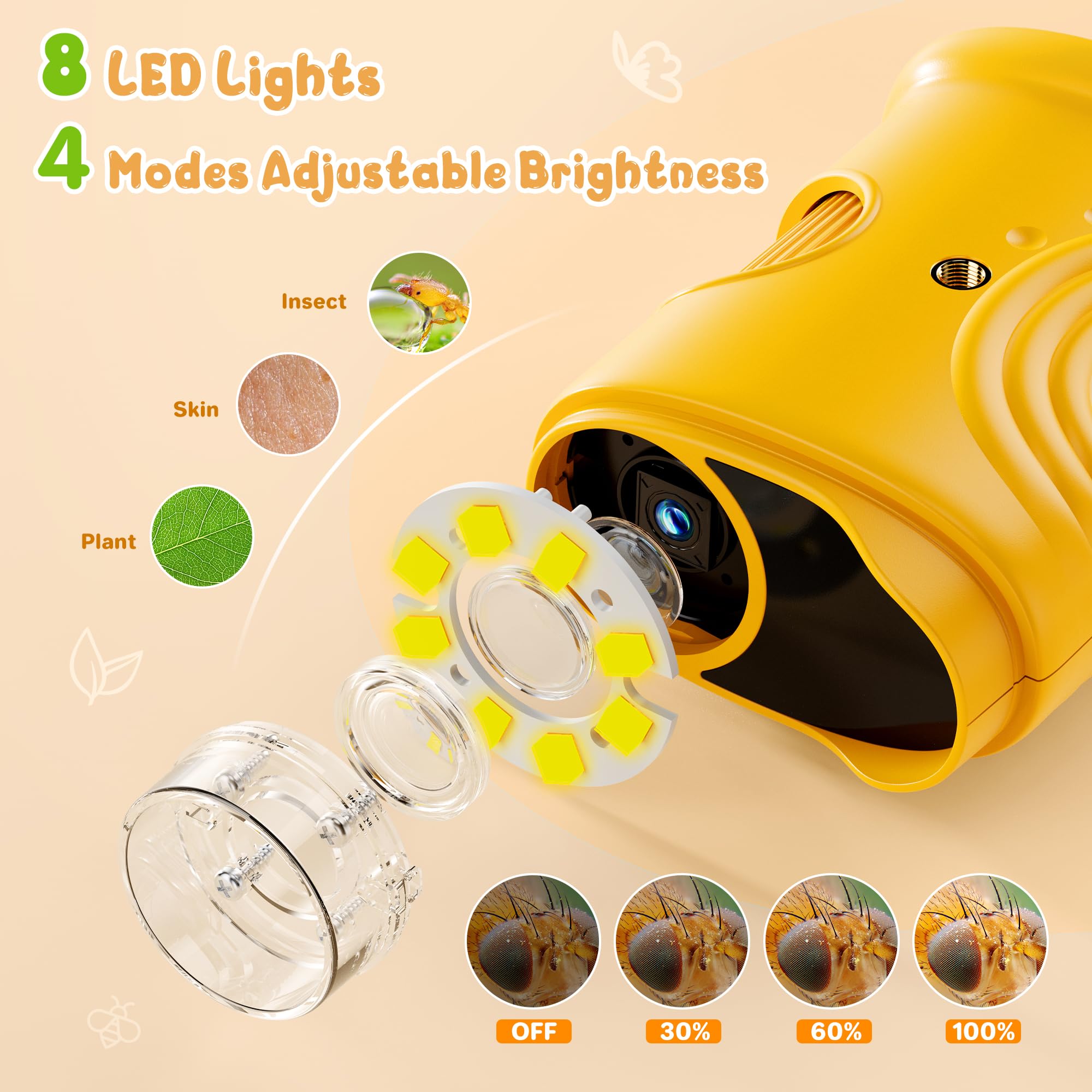 600mAh battery USB powered microscope for portable use