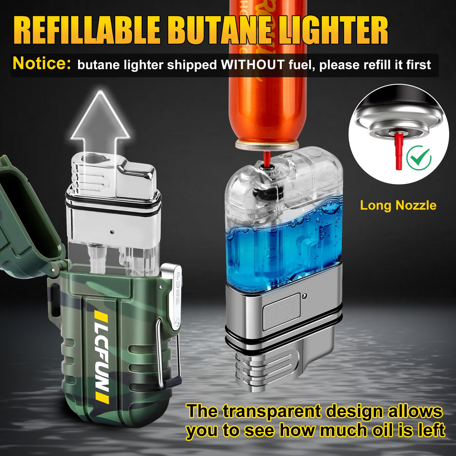 Compact lighter with included lanyard for survival kit