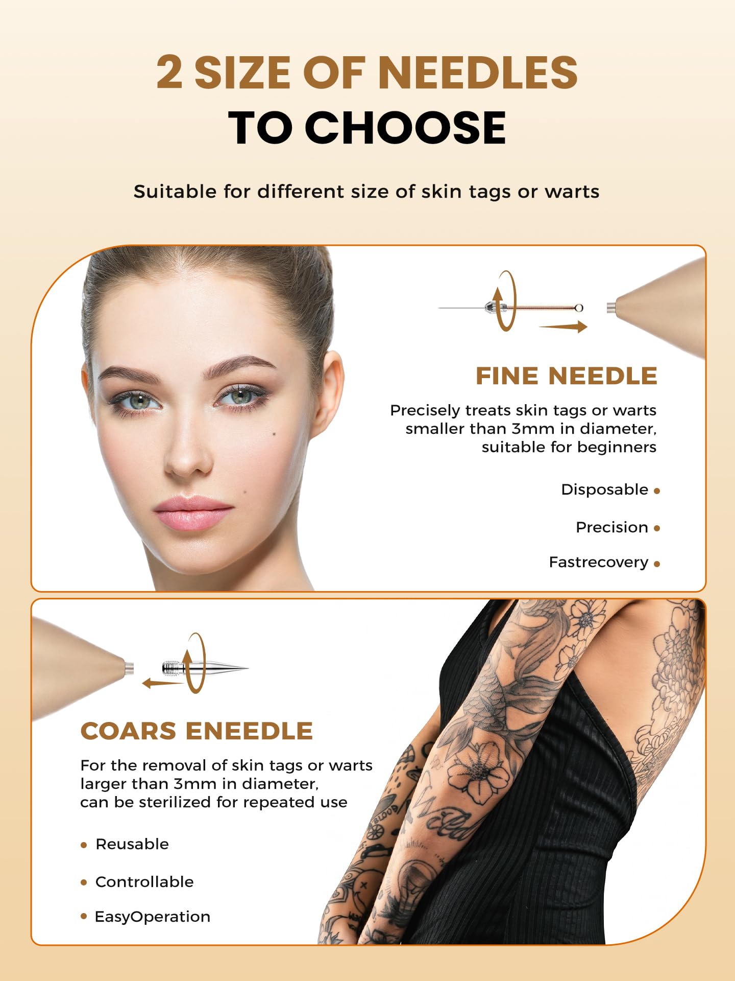 Coarse tips reusable and easy to clean with Skin Tag Remover Pen