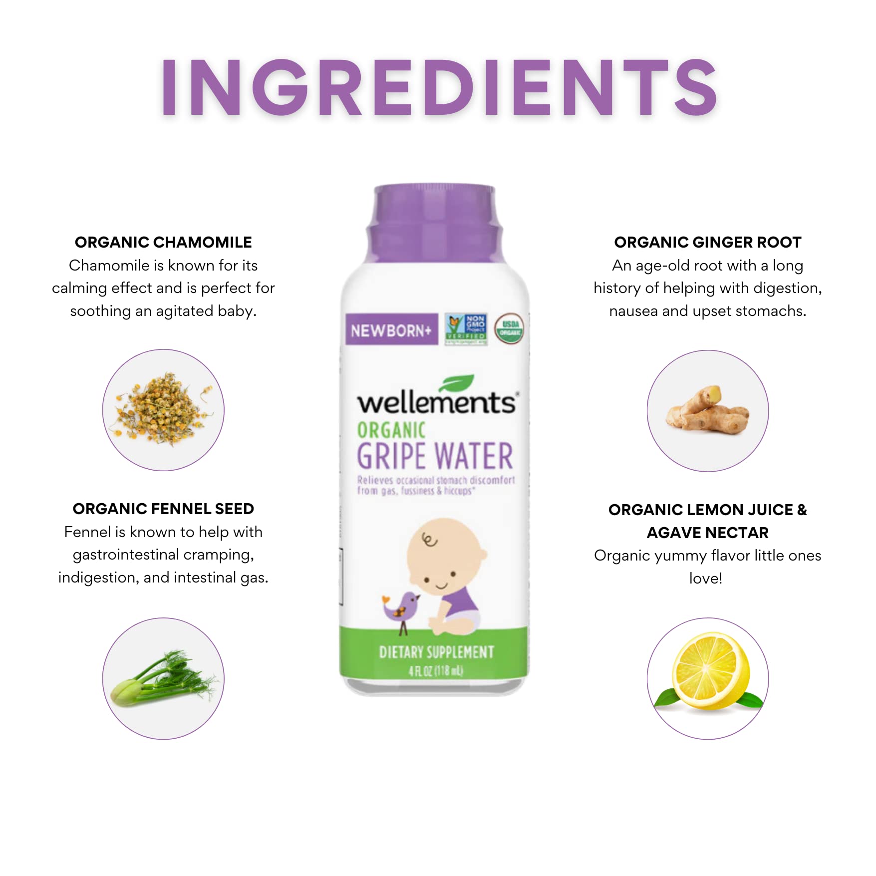 USDA Certified Organic Gripe Water 4oz product