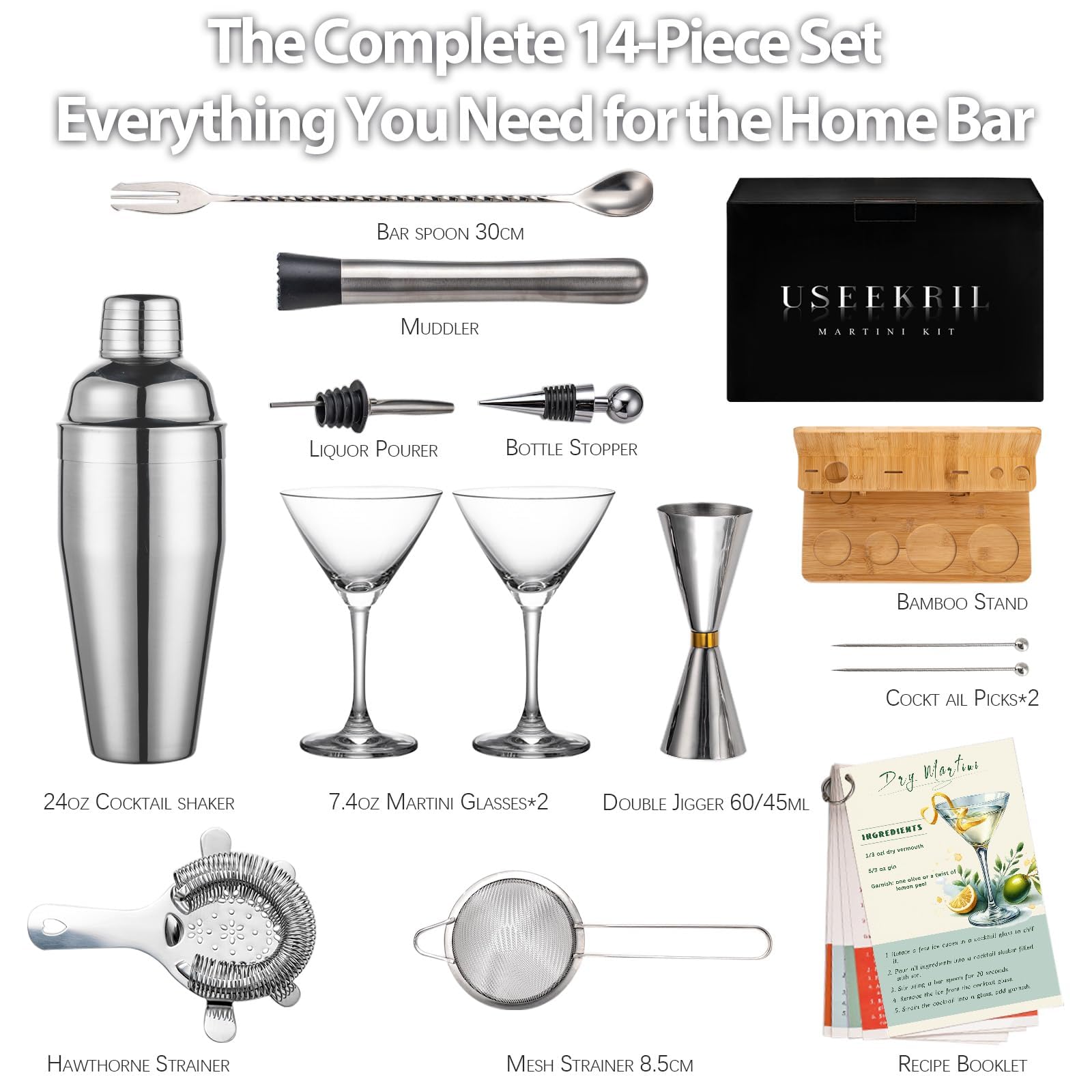 Espresso martini kit fine mesh strainer included