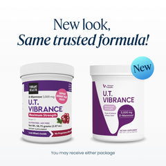 U.T. Vibrance Powder bottle label with D-Mannose