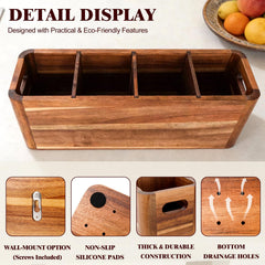 Utensil holder mounted on kitchen counter or wall