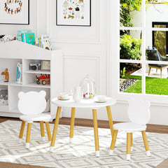 Bear themed wooden toddler chair with rounded edges