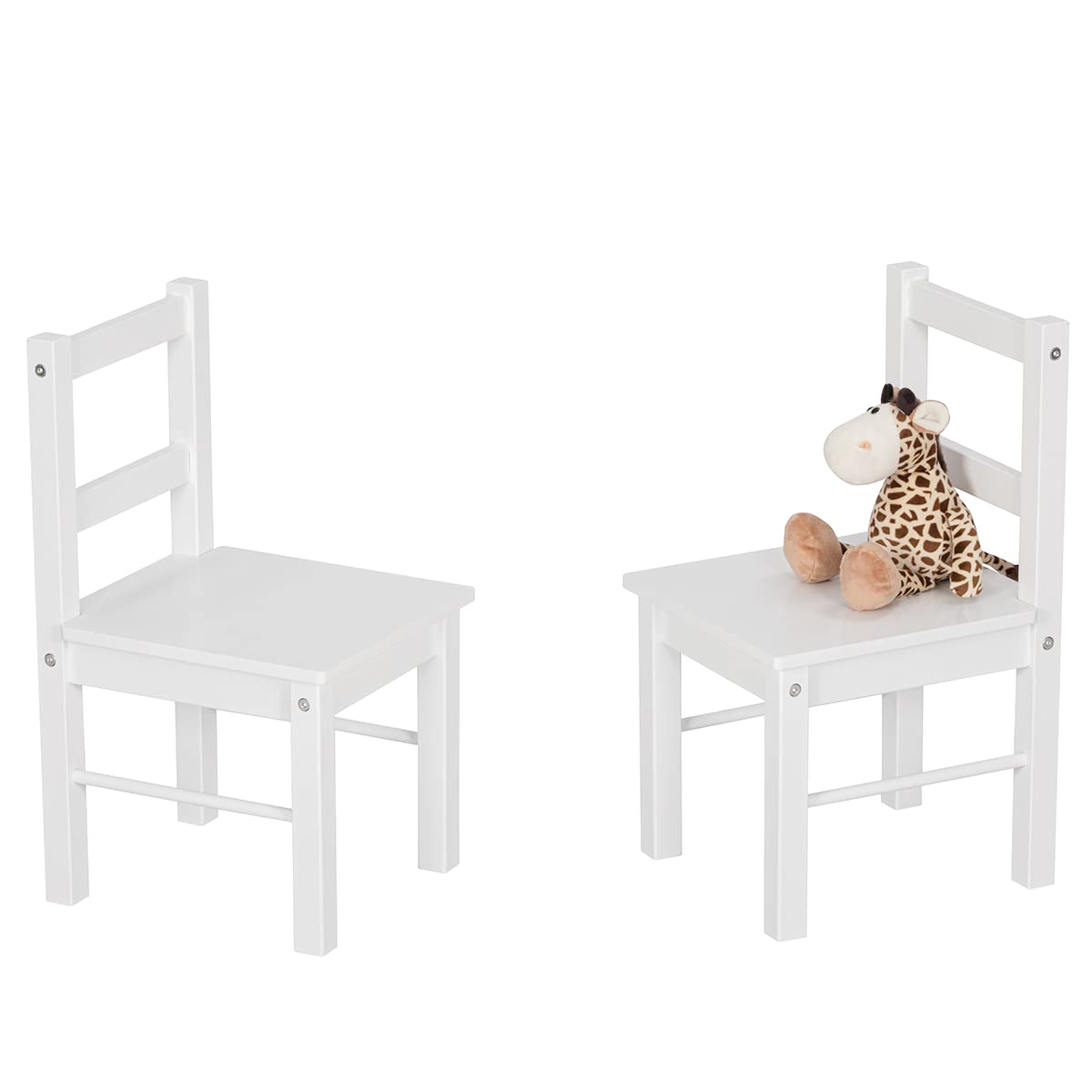 UTEX child chair pair white solid wood with dimensions 21H x 11W x 11.8D