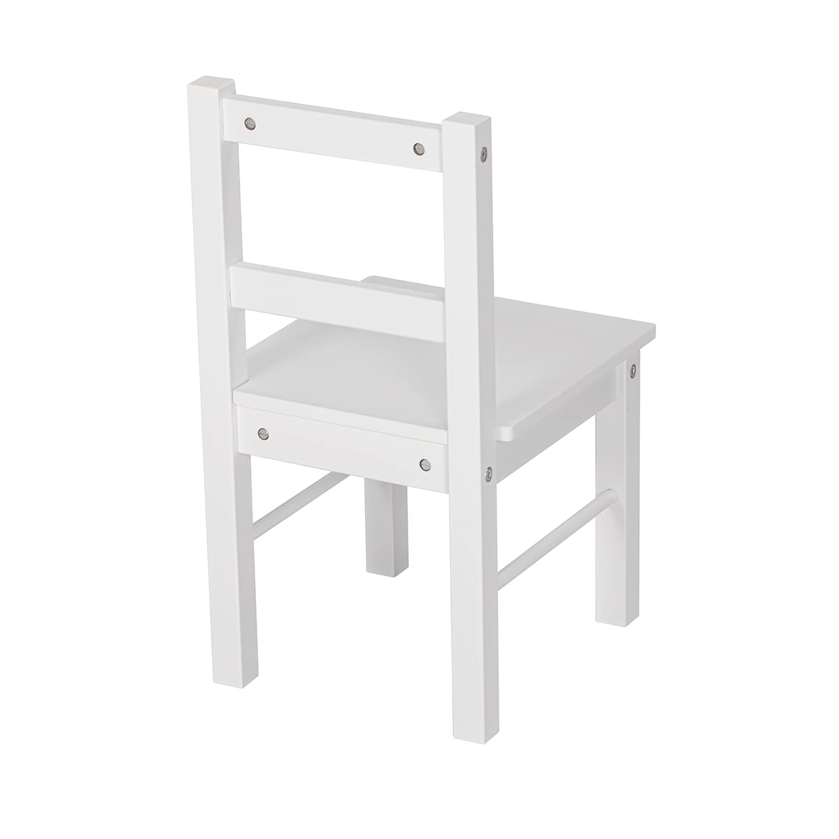 Chairs feature flat seat and slatted back for stability