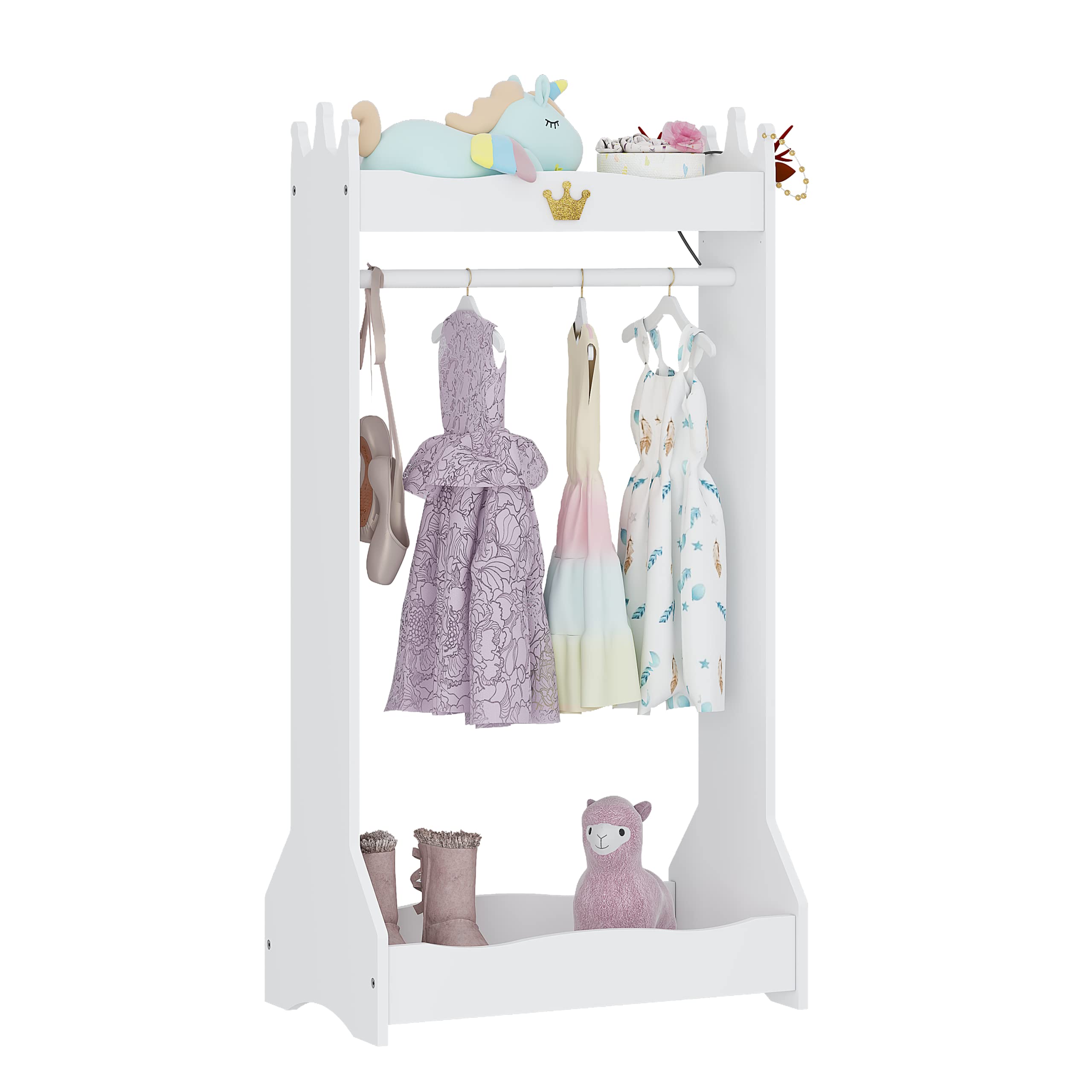 UTEX kids dress up storage armoire white front view