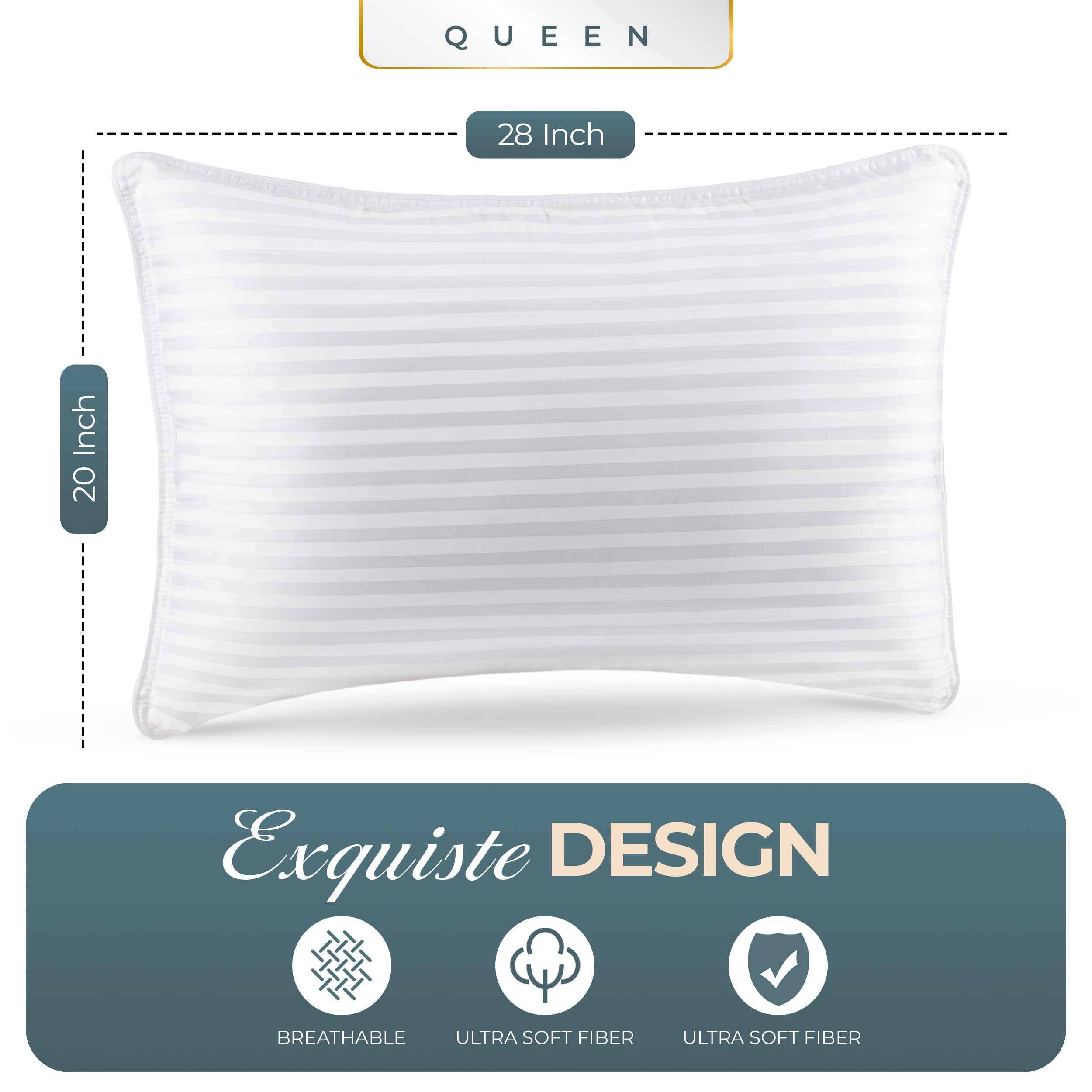 Hollow fiber fill pillow support for neck and shoulders