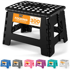 Utopia Home folding step stool with handle in black