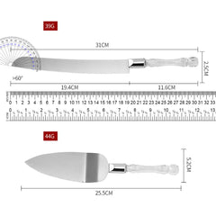 Cake knife with faux crystal handle from UUYYEO cake cutter set
