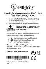 17W germicidal UV-C bulb for GemTech Trade Pro REKO Lighting
