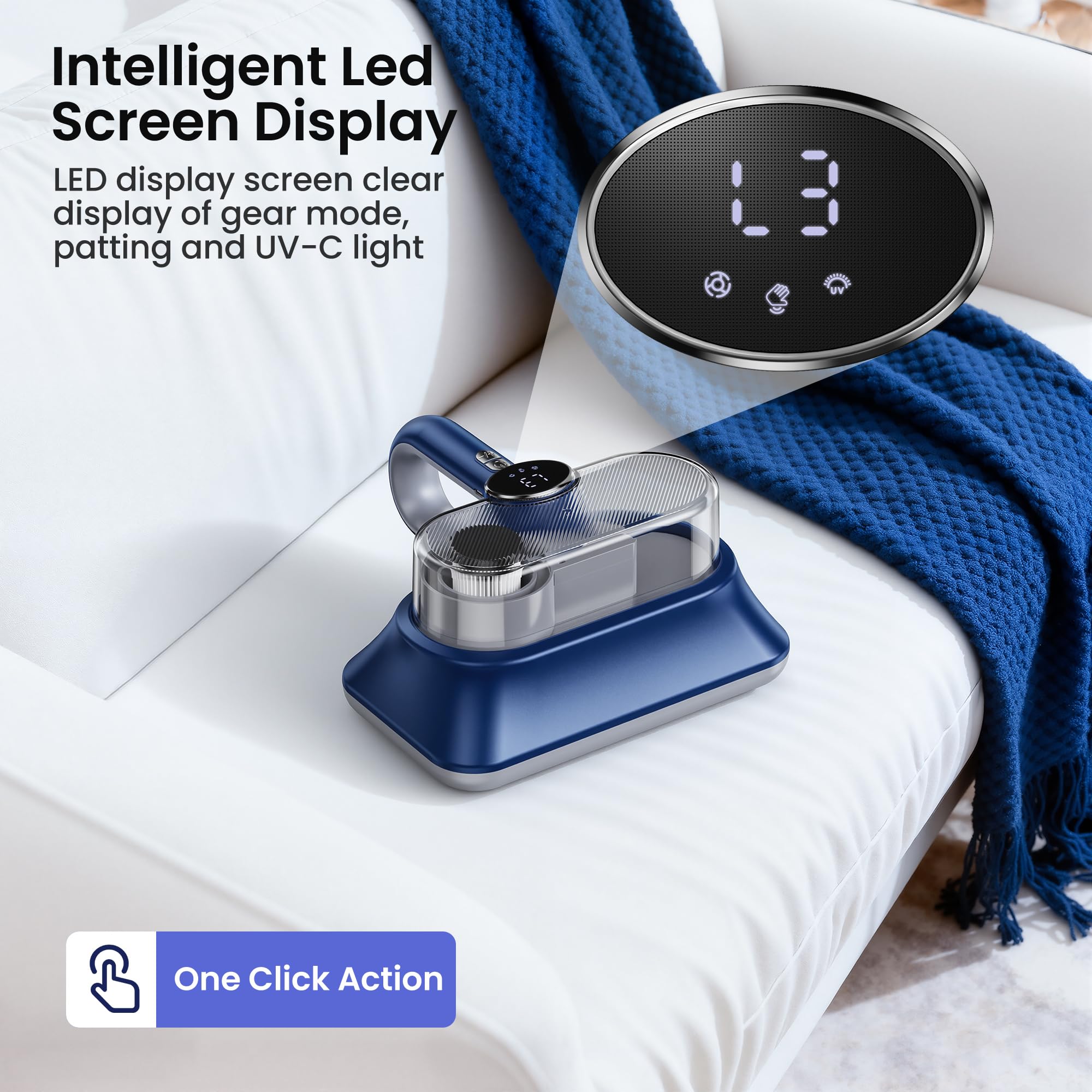 UV-C light and anion technology for fabric cleaning