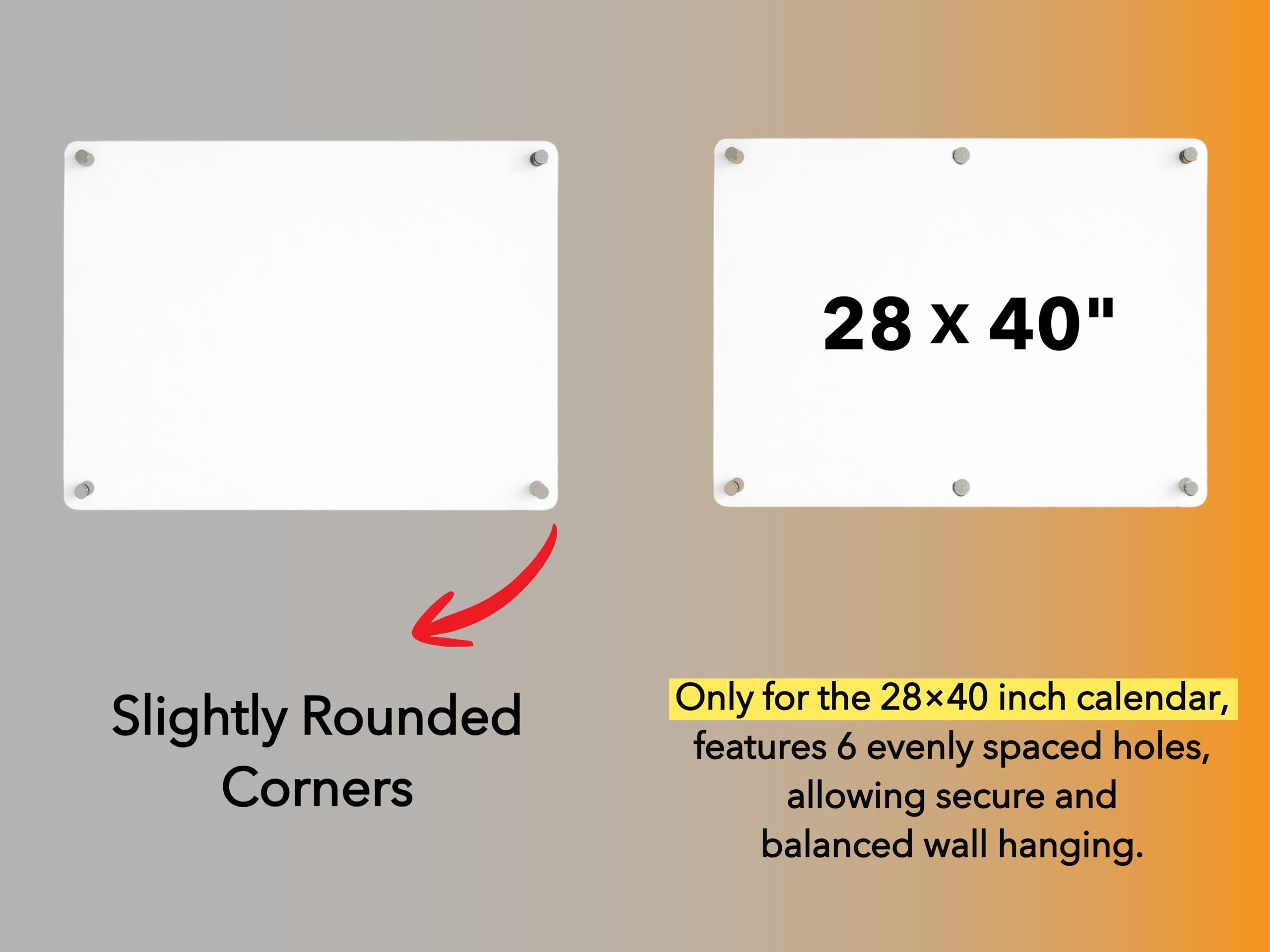 UV printed durable acrylic calendar surface