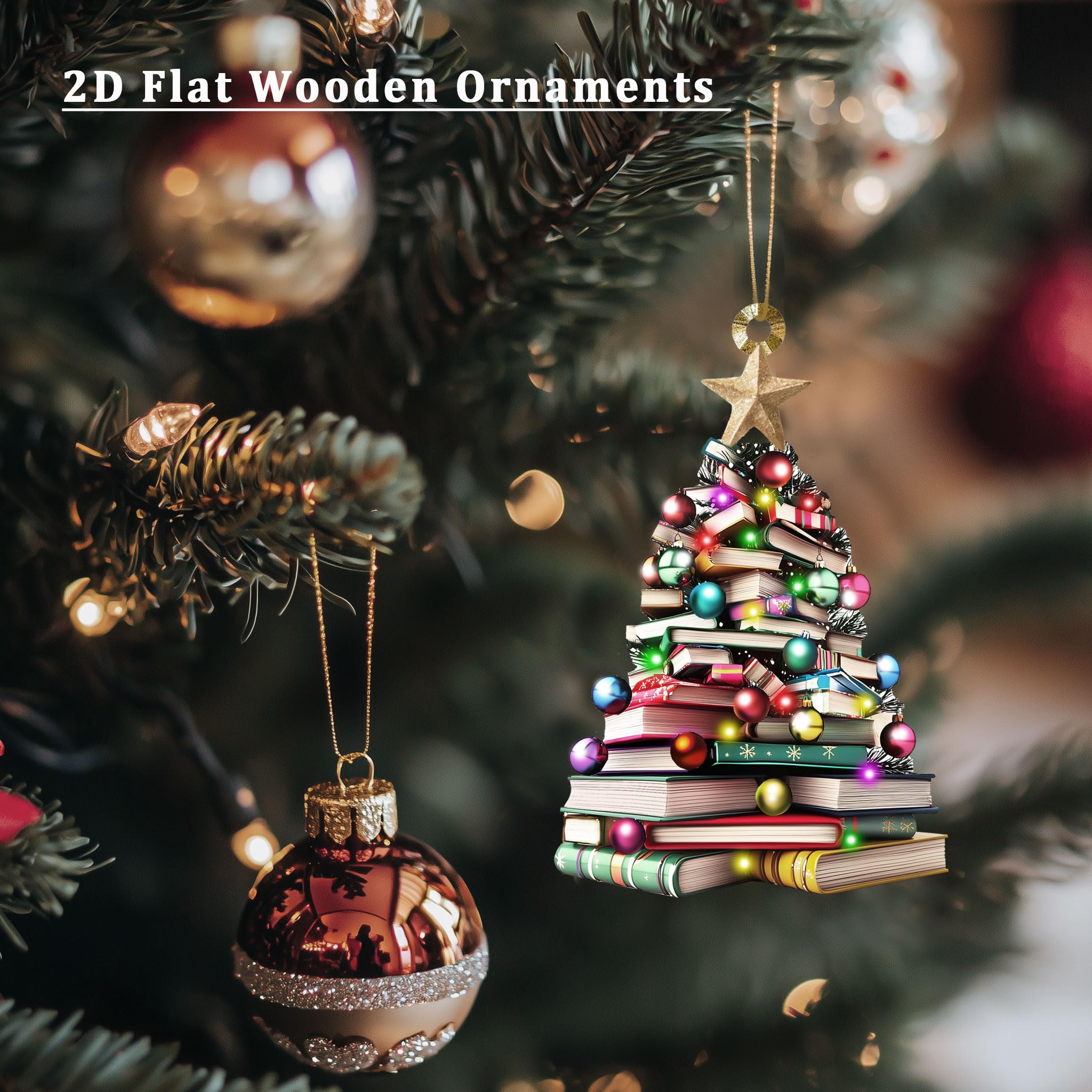 UV printed artwork on both sides of a wooden ornament close up
