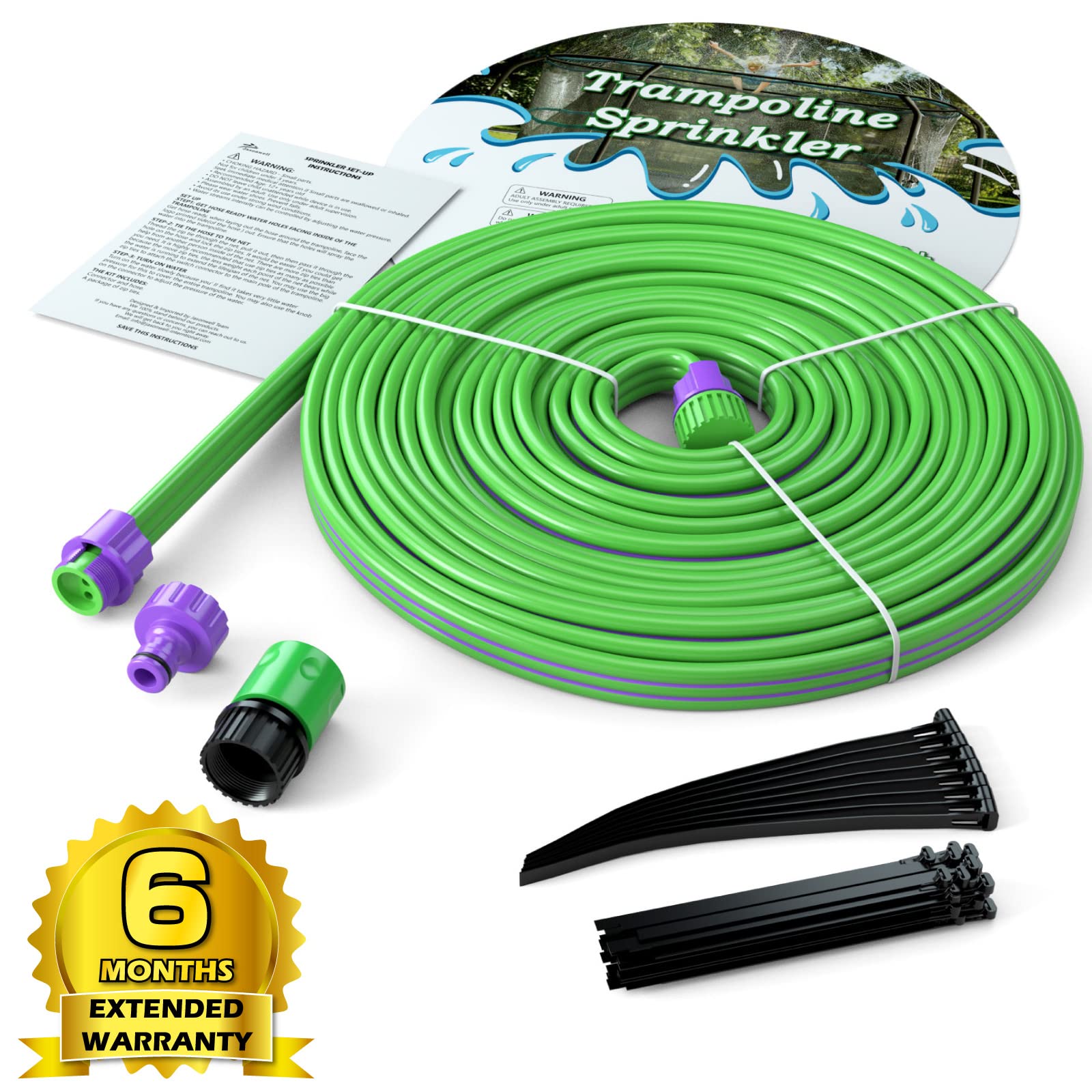 Easy attachment to trampoline net with zip ties