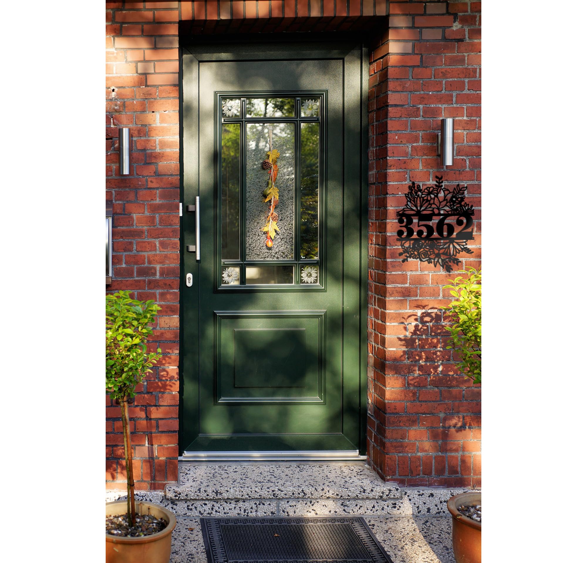Laser cut steel address sign for exterior use