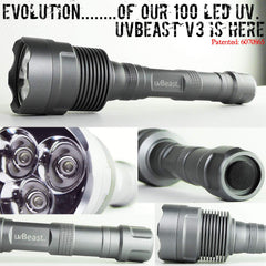 uvBeast V3 385-395nm UV flashlight side view
