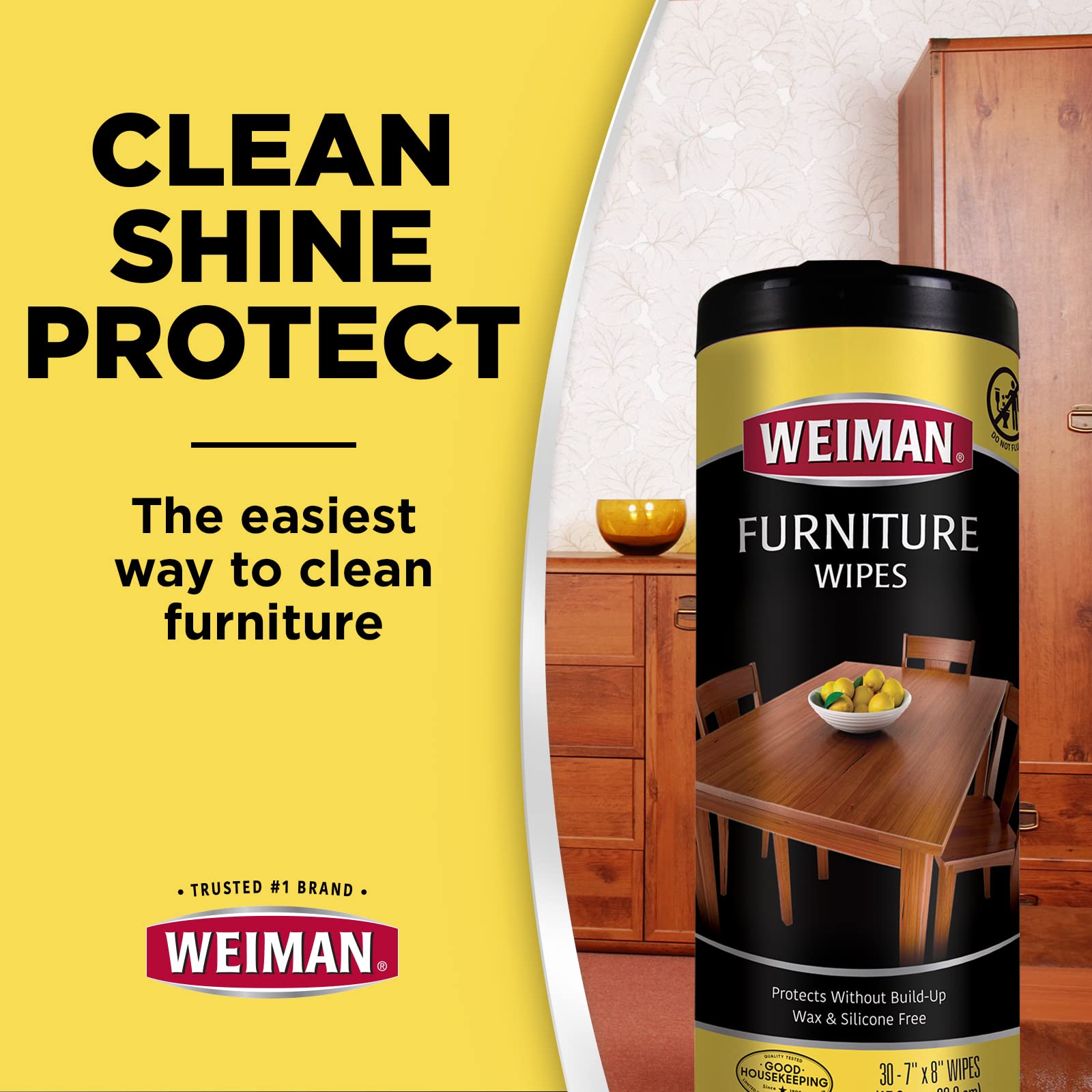 UVX-15 protection noted on Weiman wood wipes packaging
