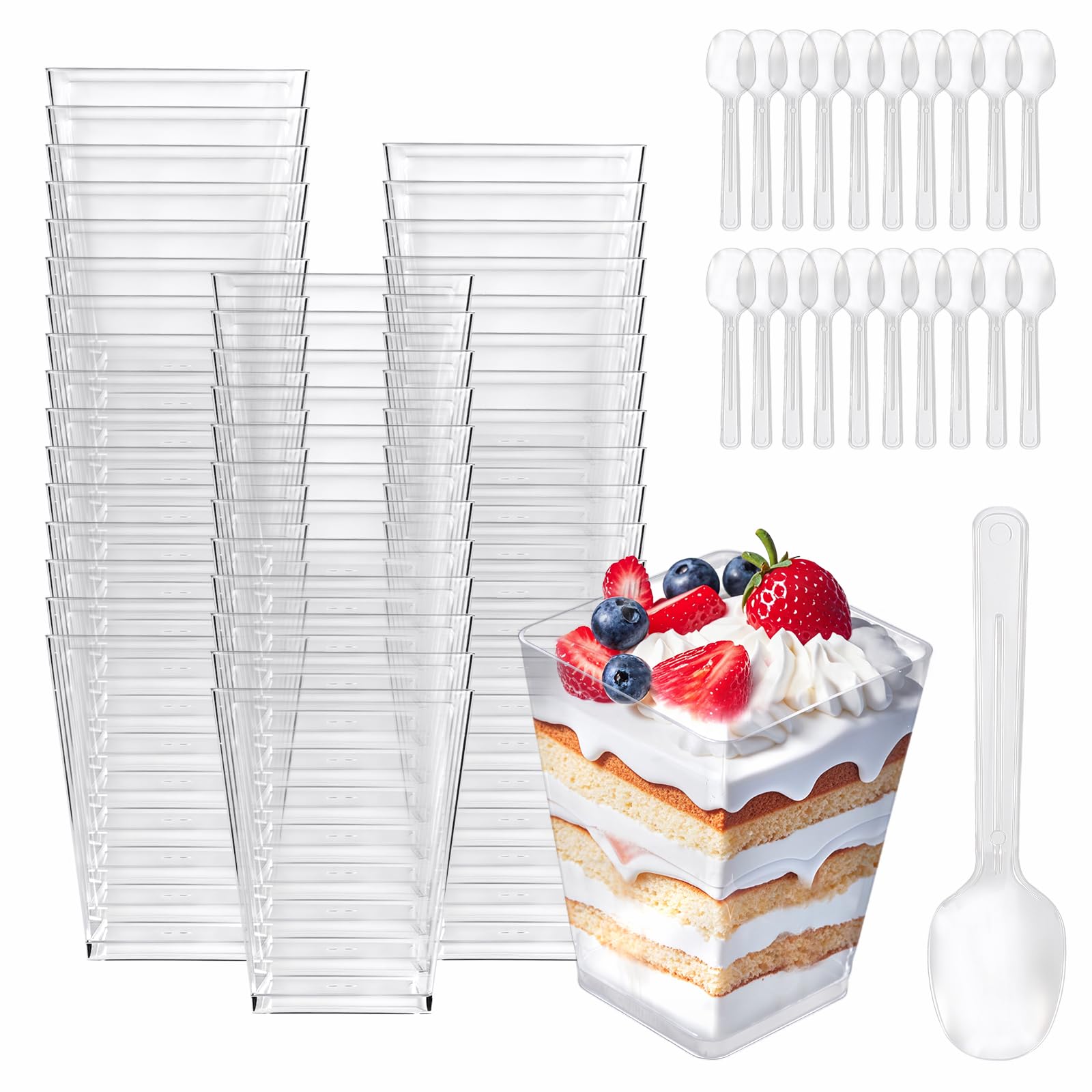 Durable BPA-free recyclable plastic dessert cups for desserts