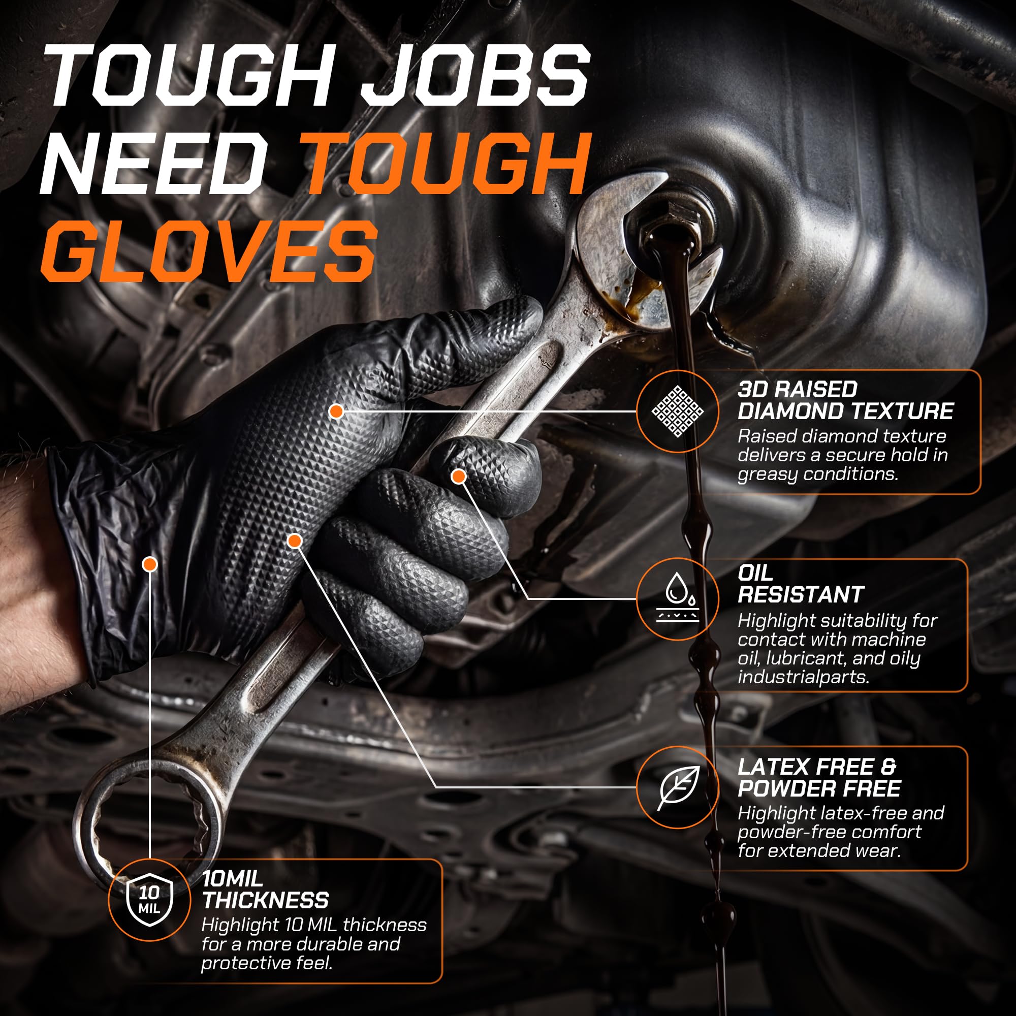Powder-free latex-free nitrile gloves touchscreen ready