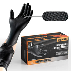 UYKKE nitrile gloves heavy duty 10 mil black for mechanics