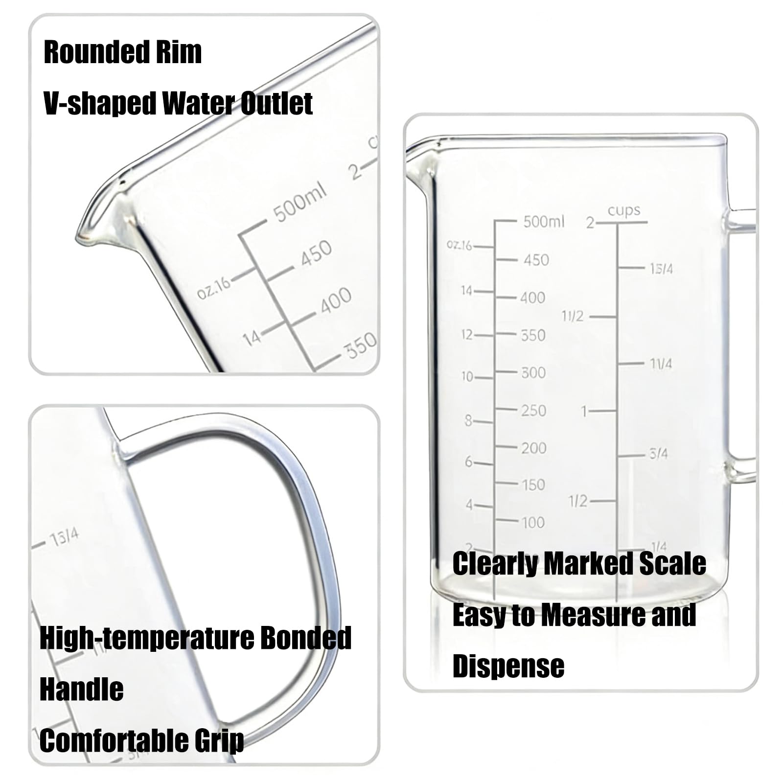 Microwave and refrigerator compatible glass beaker