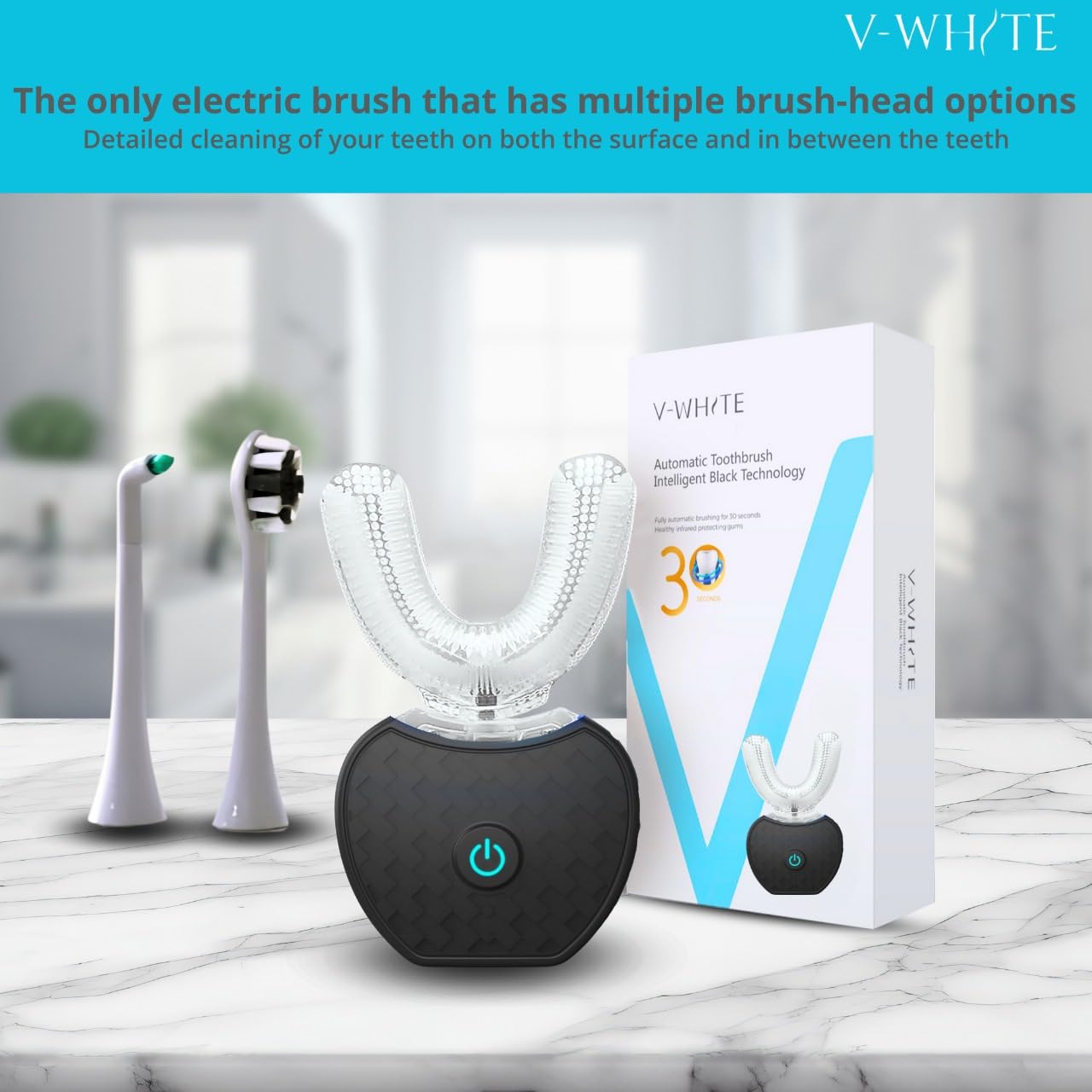 Regular brush head included in V-WHITE box contents
