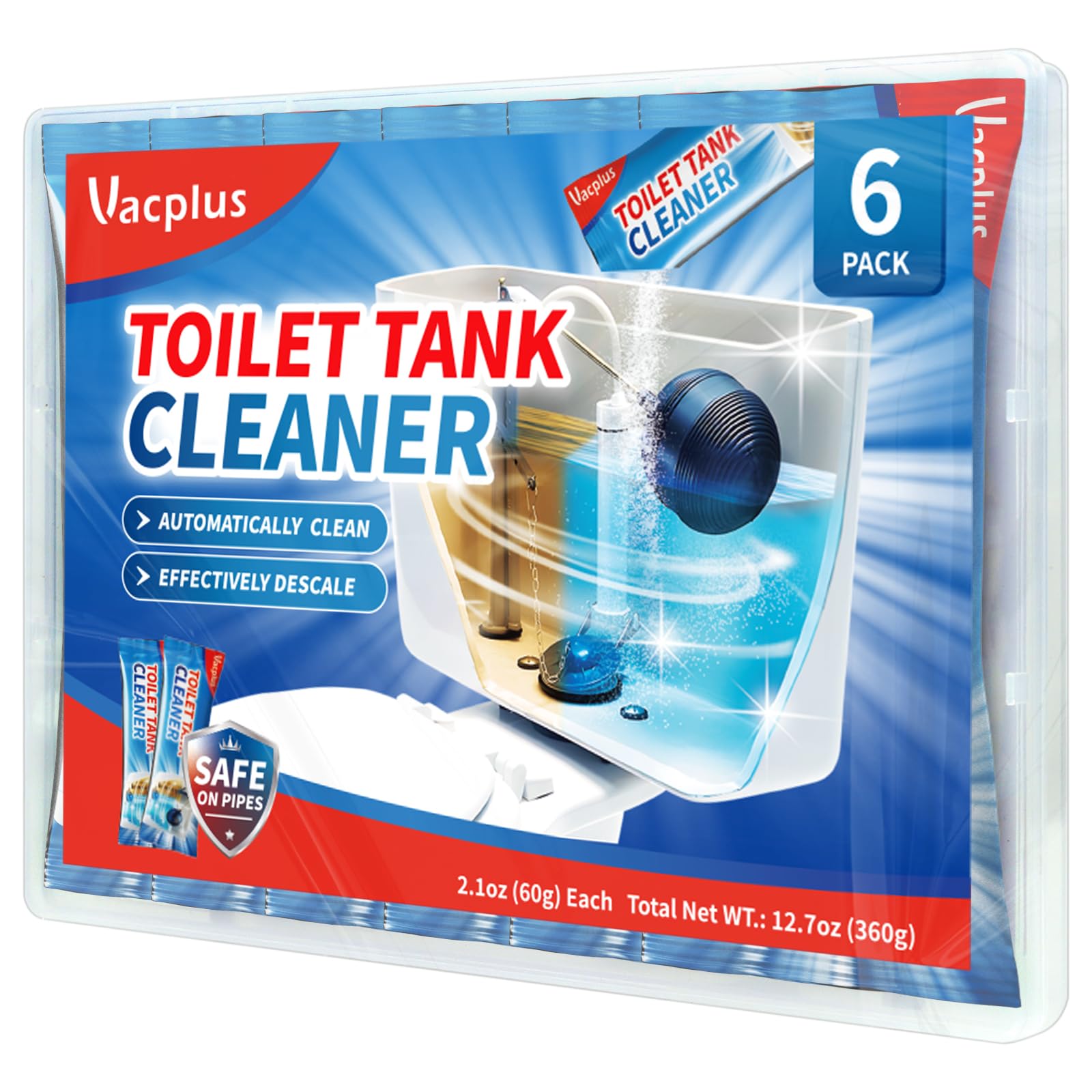 Vacplus toilet tank cleaner tablets package