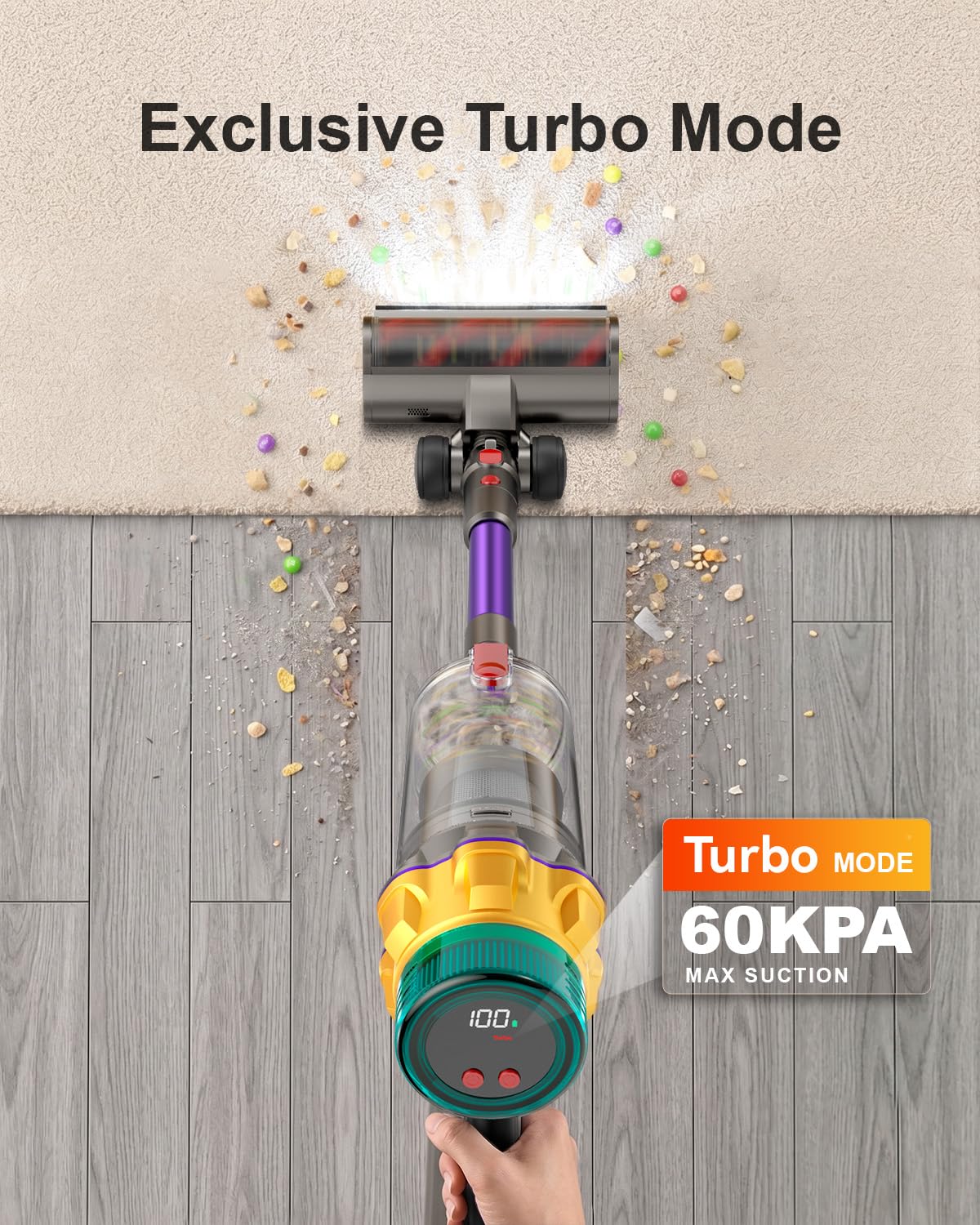 P11 vacuum with three brush heads for ceilings sofas and crevices