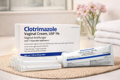Vaginal yeast infection treatment with clotrimazole cream