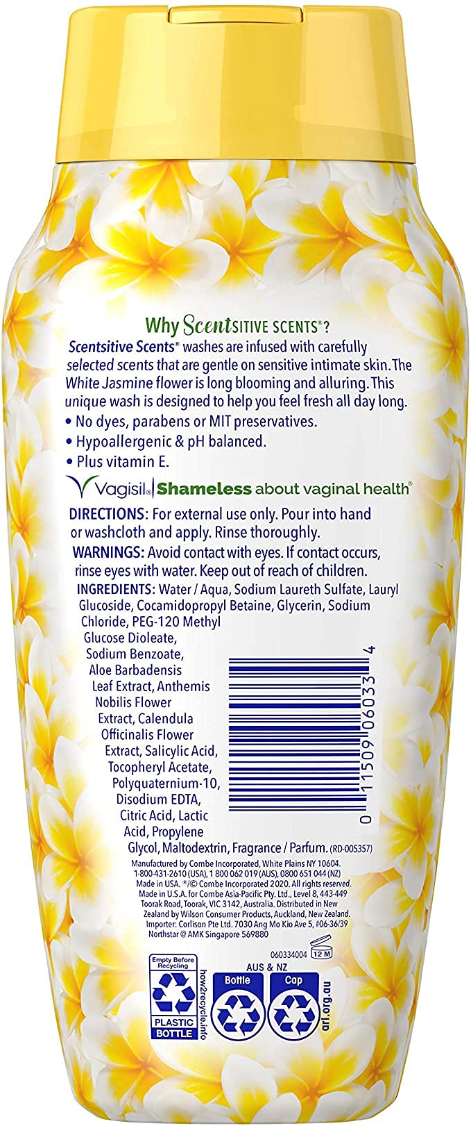 Vagisil feminine wash 12 oz white jasmine three-pack product